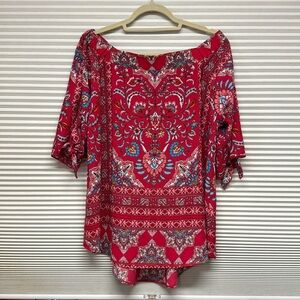 Verse Stitch Fix NWT Vause Fuchsia Floral Print Off The Shoulder Top Size XXL